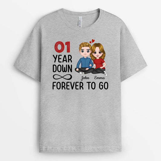 0702Aus1 Personalized T shirts Gifts Sitting Couple Couples Lovers Valentine