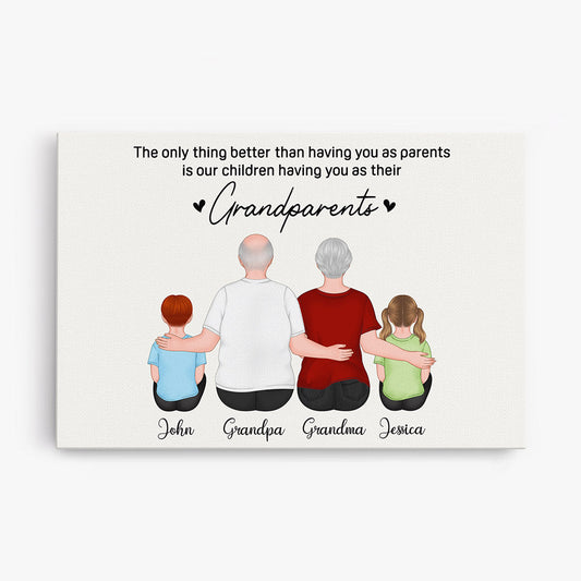 0732CUS1 Personalized Canvas Gifts Grandparents Grandpa Grandma