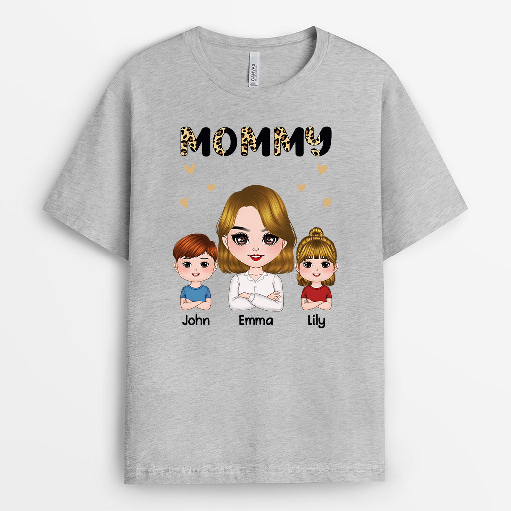 0756A530AUS3 Personalized T shirts Gifts Leopard Grandma Mom