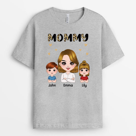 0756A530AUS3 Personalized T shirts Gifts Leopard Grandma Mom