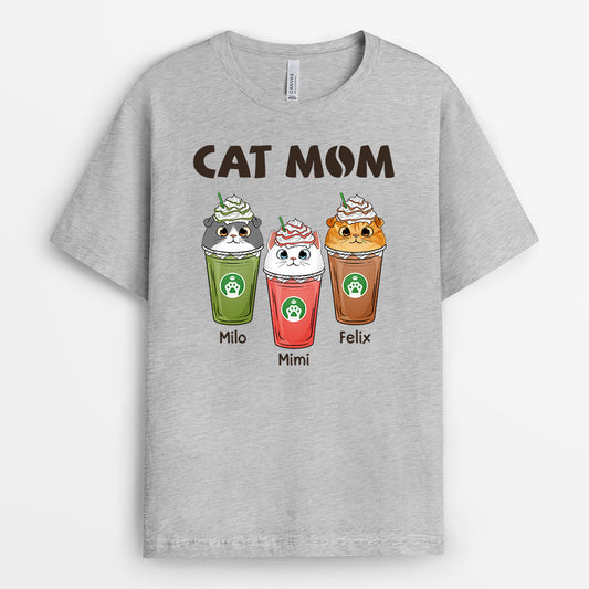 0768AUS2 Personalized T shirts Gifts Capuccino Cat Lovers