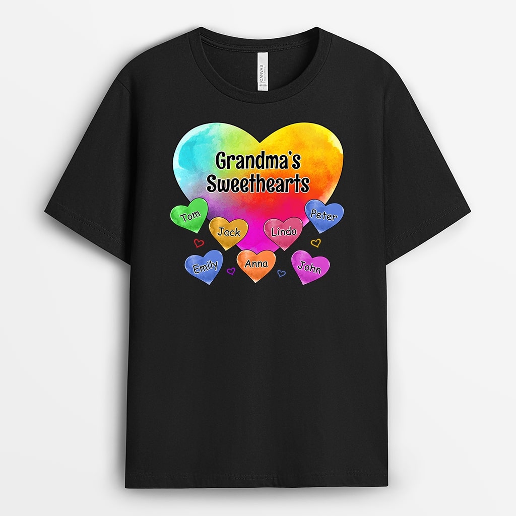 0780AUS1 Personalized T shirts Gifts Heart Grandma Mom
