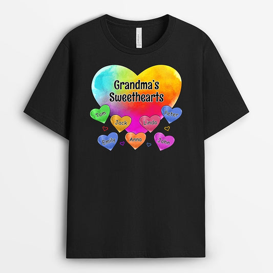 0780AUS1 Personalized T shirts Gifts Heart Grandma Mom