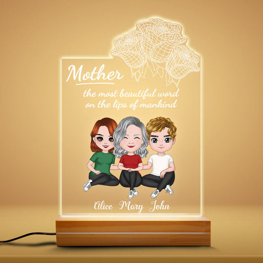 0801LUS1 Personalized 3D LED Light Gifts Mother Grandma Mom