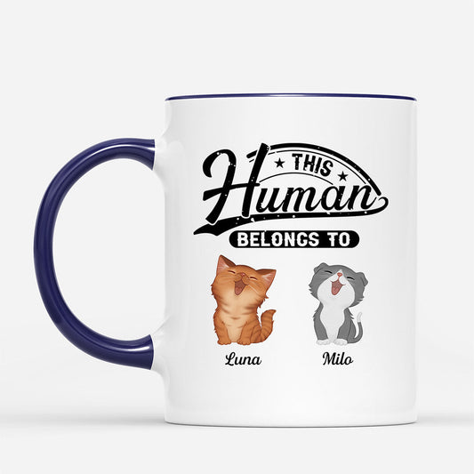 0843MUS2 Personalized Mugs Gifts Walking Cat Lovers