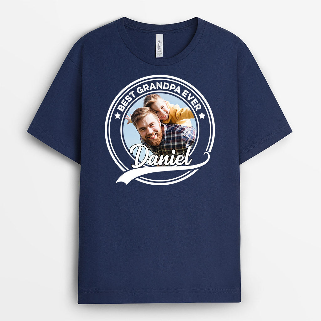0853AUS2 Personalized T shirts Gifts Photo Grandpa Dad
