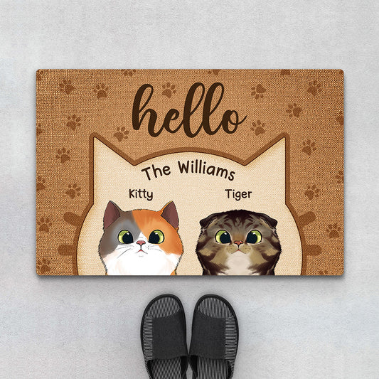 0875DUS1 Personalized Door Mats Gifts Cat Cat Lovers