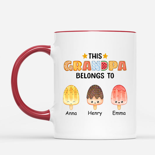 0876MUS2 Personalized Mugs Gifts Ice Cream Grandpa Dad