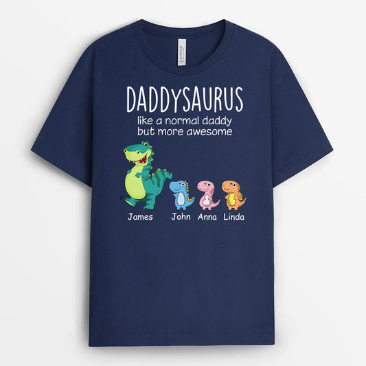 0009AUS1 personalized daddy grandadsaurus like normal but more awesome t shirt_2