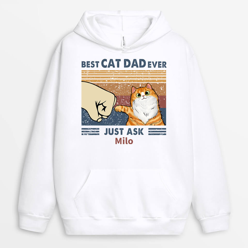 Personalized Best Cat Dad Ever Just Ask Hoodie