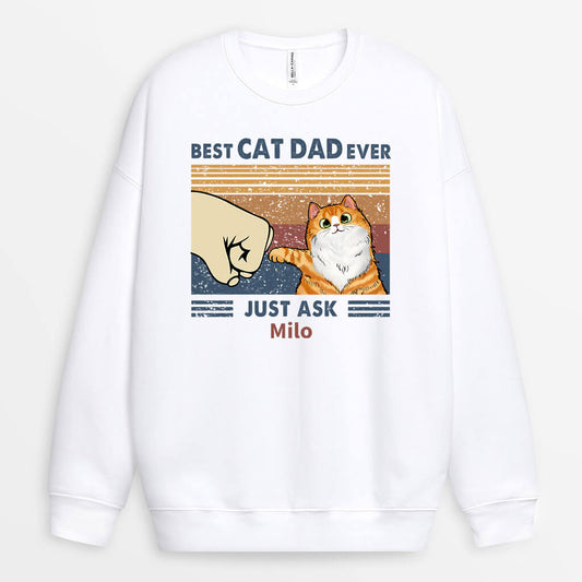 0060WUK2 Personalised Sweatshirt gifts Cat Lovers Text