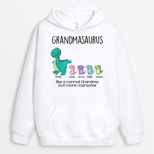 0115HUS1 Personalised Hoodie Gifts Dinosaurs Grandma Mom