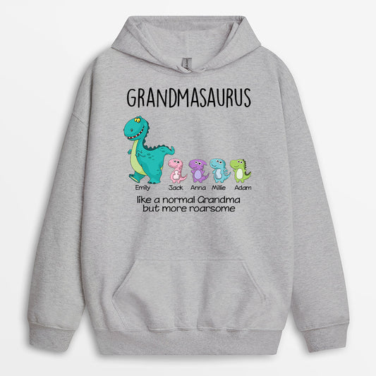 0115HUS2 Personalised Hoodie Gifts Dinosaurs Grandma Mom