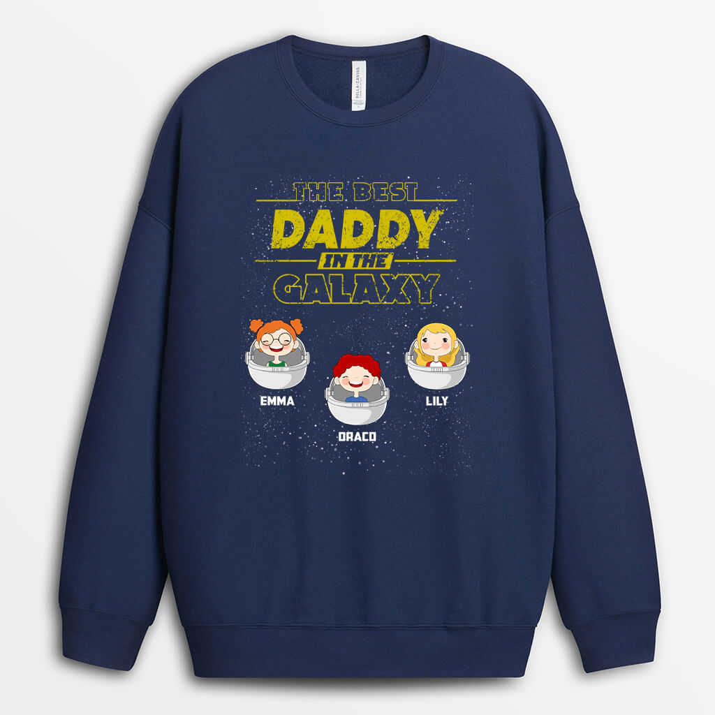 0261SUS2 Customised Sweatshirt gifts Kid Grandpa Dad Galaxy