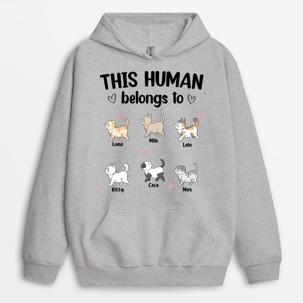 0304HUS2 Customized Hoodie gifts Cat Lovers Text