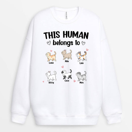 0304WUS1 Customized Sweatshirt gifts Cat Lovers Text