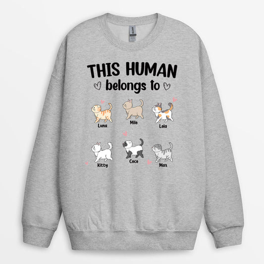 0304WUS2 Customized Sweatshirt gifts Cat Lovers Text