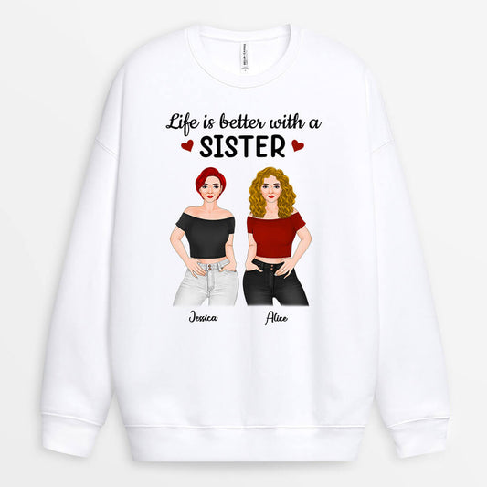0382WUS1 Personalized Sweatshirt Gifts Sisters Besties