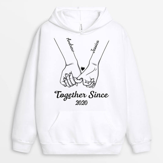 0415HUS1 Customized Hoodie Gifts Hand Couples Lovers Heart