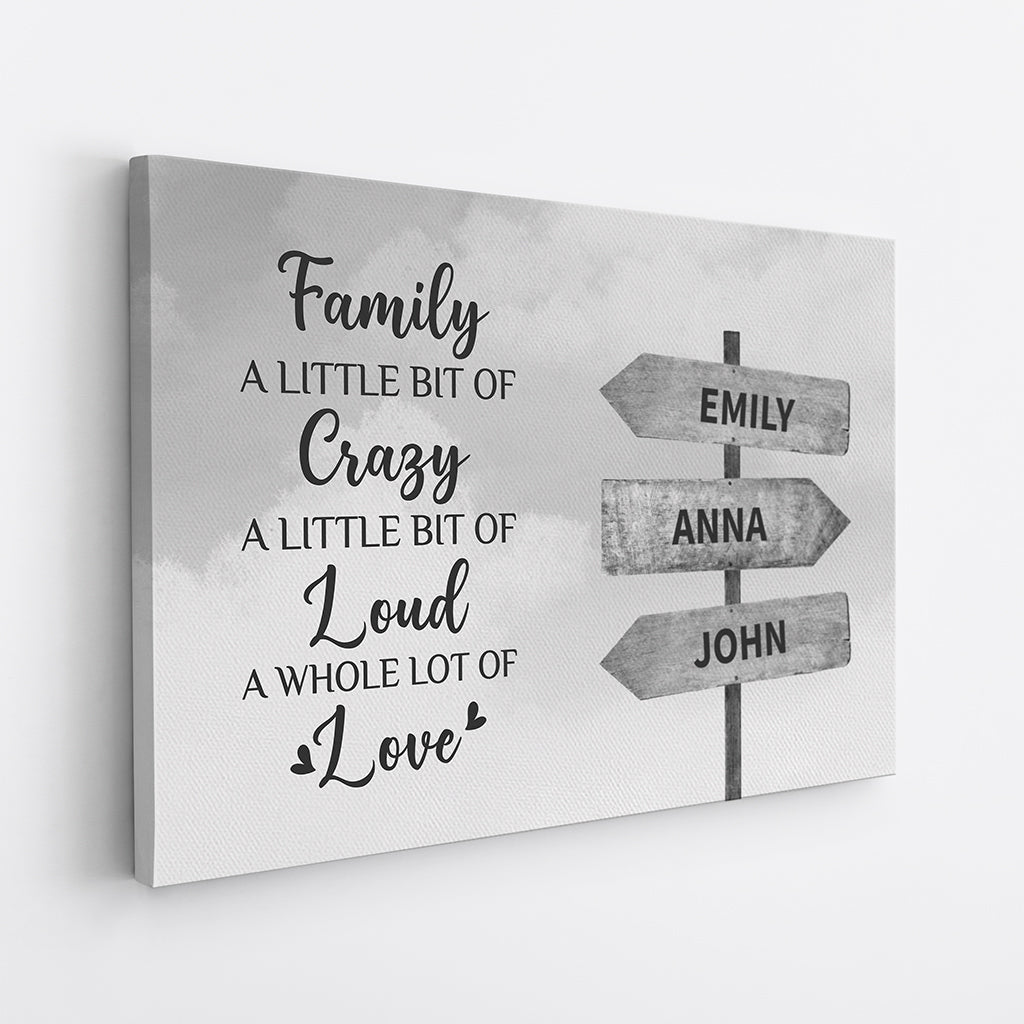 0546CUS2 Personalized Canvas Gifts Family Mom Dad