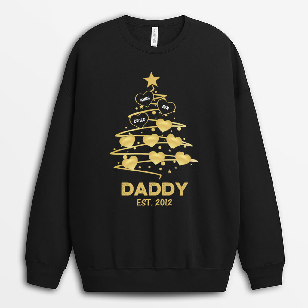 0589SUS1 Personalized Sweatshirt Gifts Tree Dad Mom Christmas