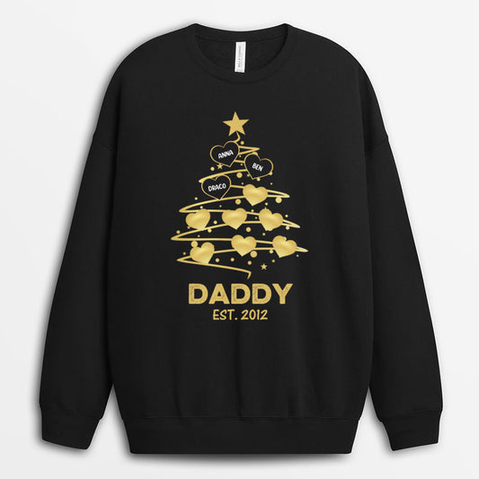 0589SUS1 Personalized Sweatshirt Gifts Tree Dad Mom Christmas