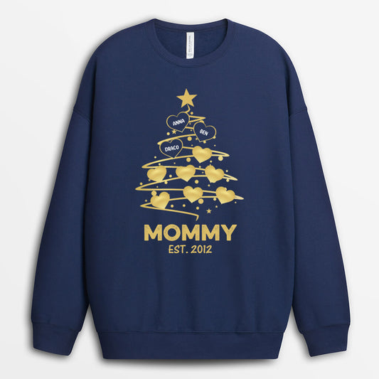 0589SUS2 Personalized Sweatshirt Gifts Tree Dad Mom Christmas