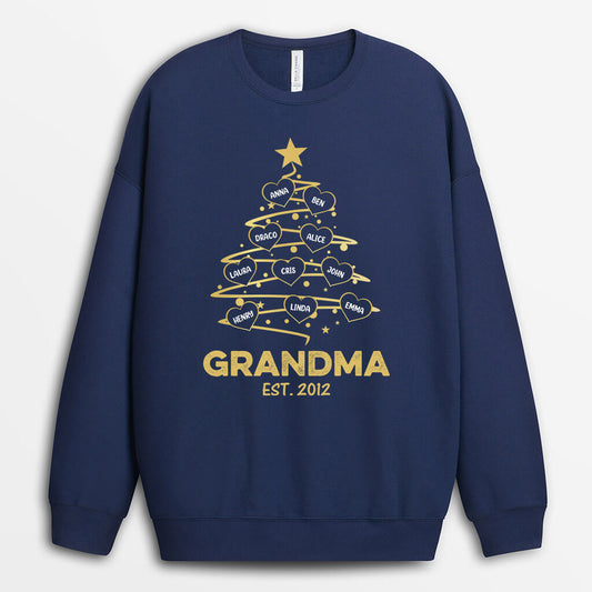 0589WUS1 Personalized Sweatshirt Gifts Tree Dad Mom Christmas