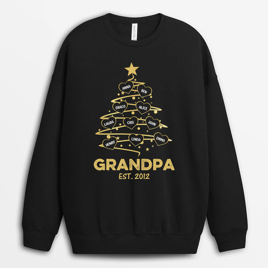 0589WUS2 Personalized Sweatshirt Gifts Tree Dad Mom Christmas
