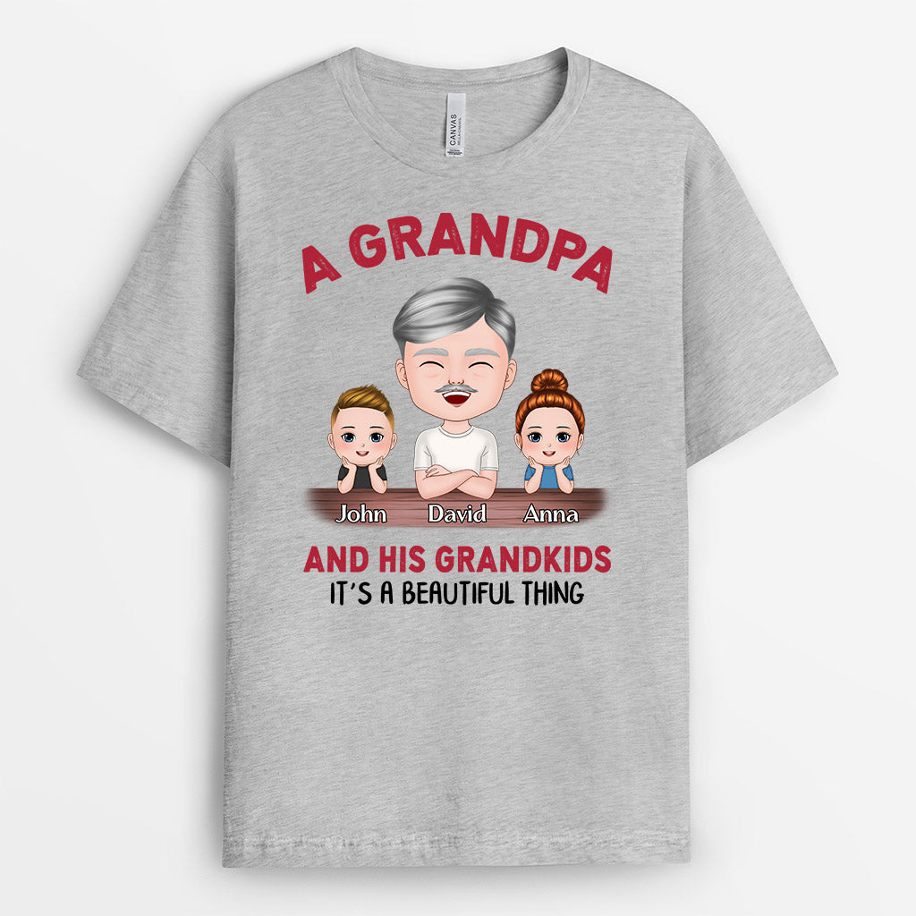 0859AUS2 Personalized T shirts Gifts Grandpa Grandpa Dad