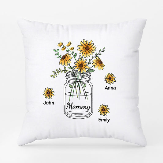 0863PUS2 Personalized Pillows Gifts Flowers Grandma Mom