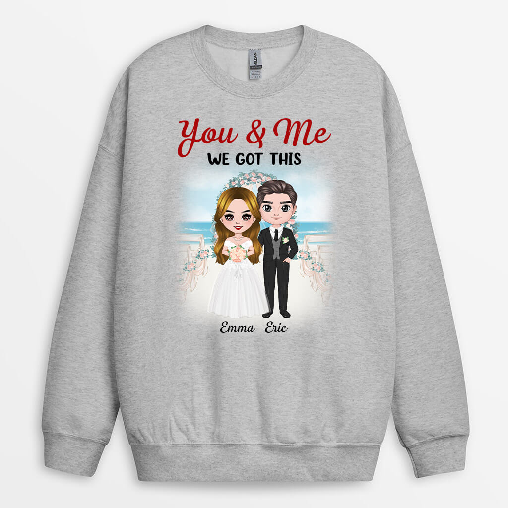 0900WUS2 Personalized Sweatshirt Gifts Wedding Couple
