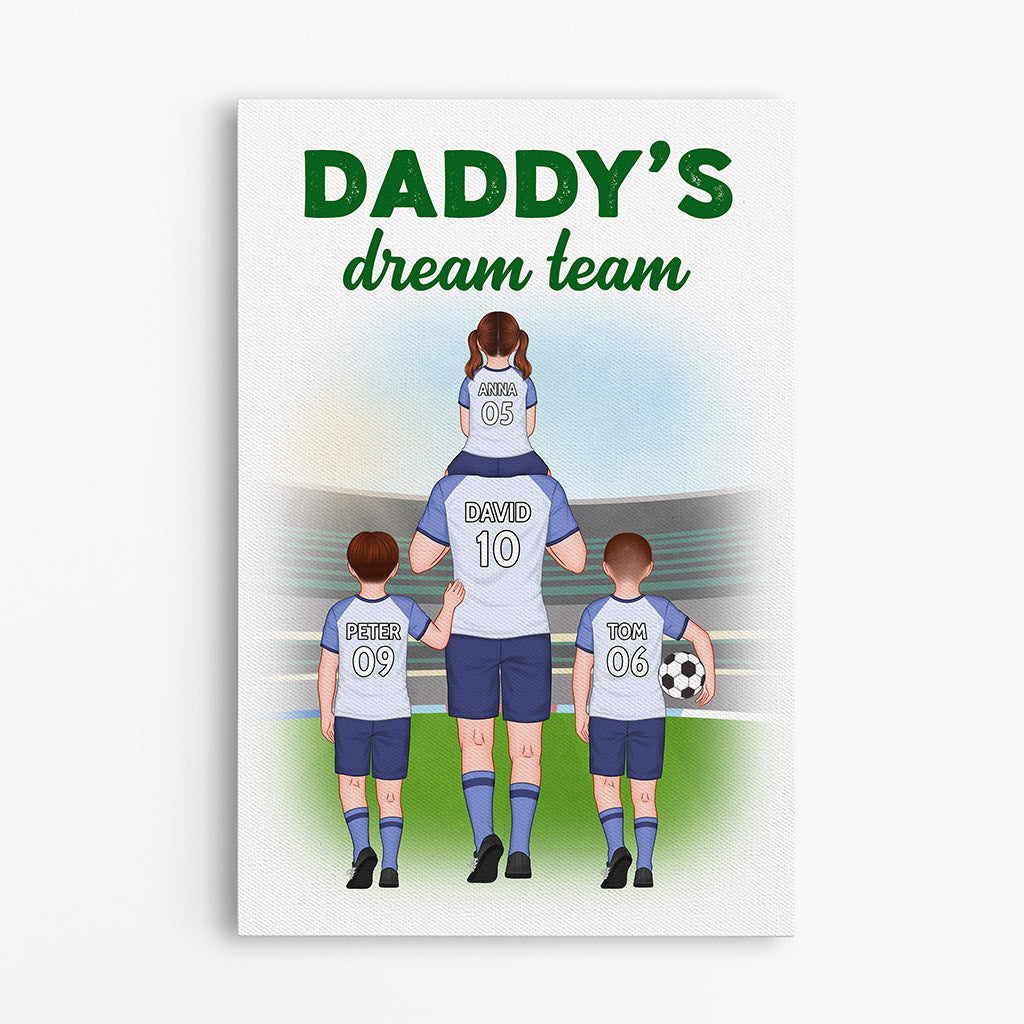 0908CUS1 Personalized Canvas Gifts Football Dad
