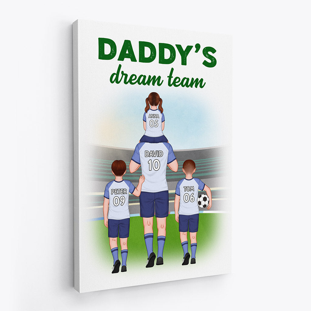 0908CUS2 Personalized Canvas Gifts Football Dad