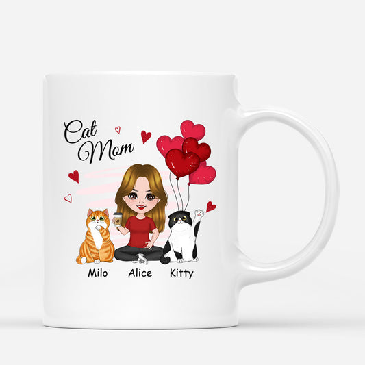 0916MUS1 Personalized Mugs Gifts Cat Mom Cat Lovers