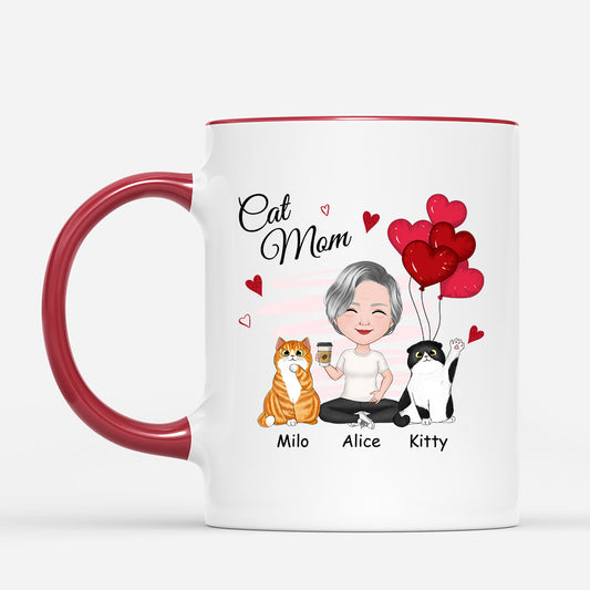 0916MUS2 Personalized Mugs Gifts Cat Mom Cat Lovers