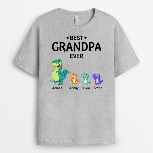 0922AUS1 Personalized T shirts Gifts Dinosaur Dad Grandpa