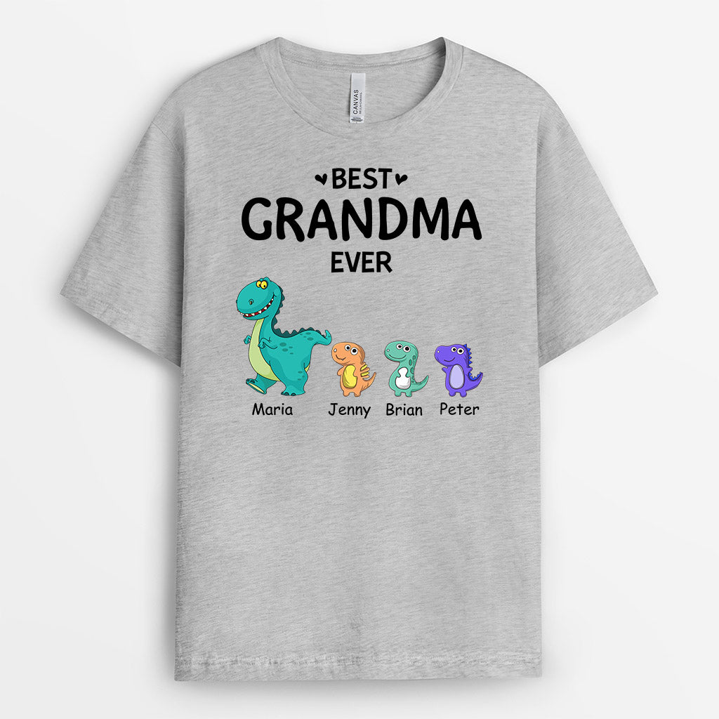 0922AUS1 Personalized T shirts Gifts Dinosaur Mom Grandma