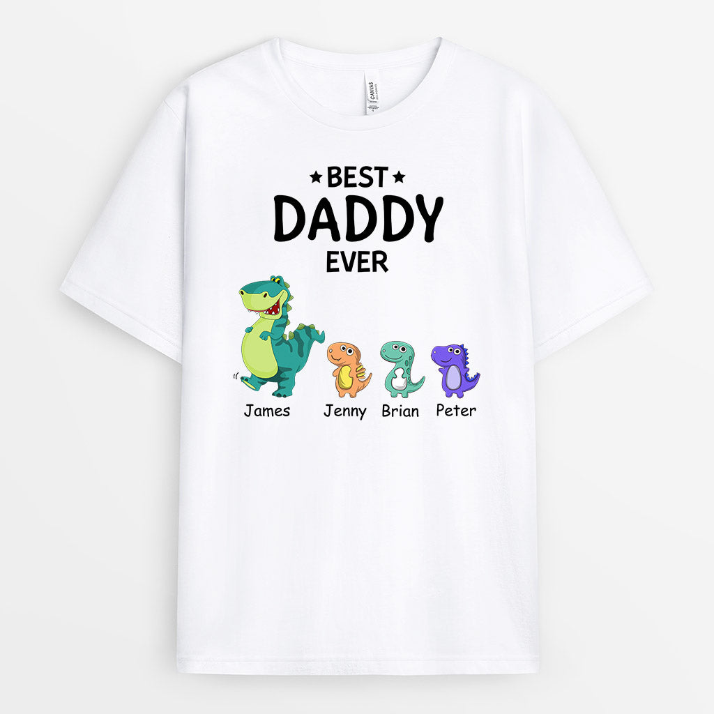 0922AUS2 Personalized T shirts Gifts Dinosaur Dad Grandpa