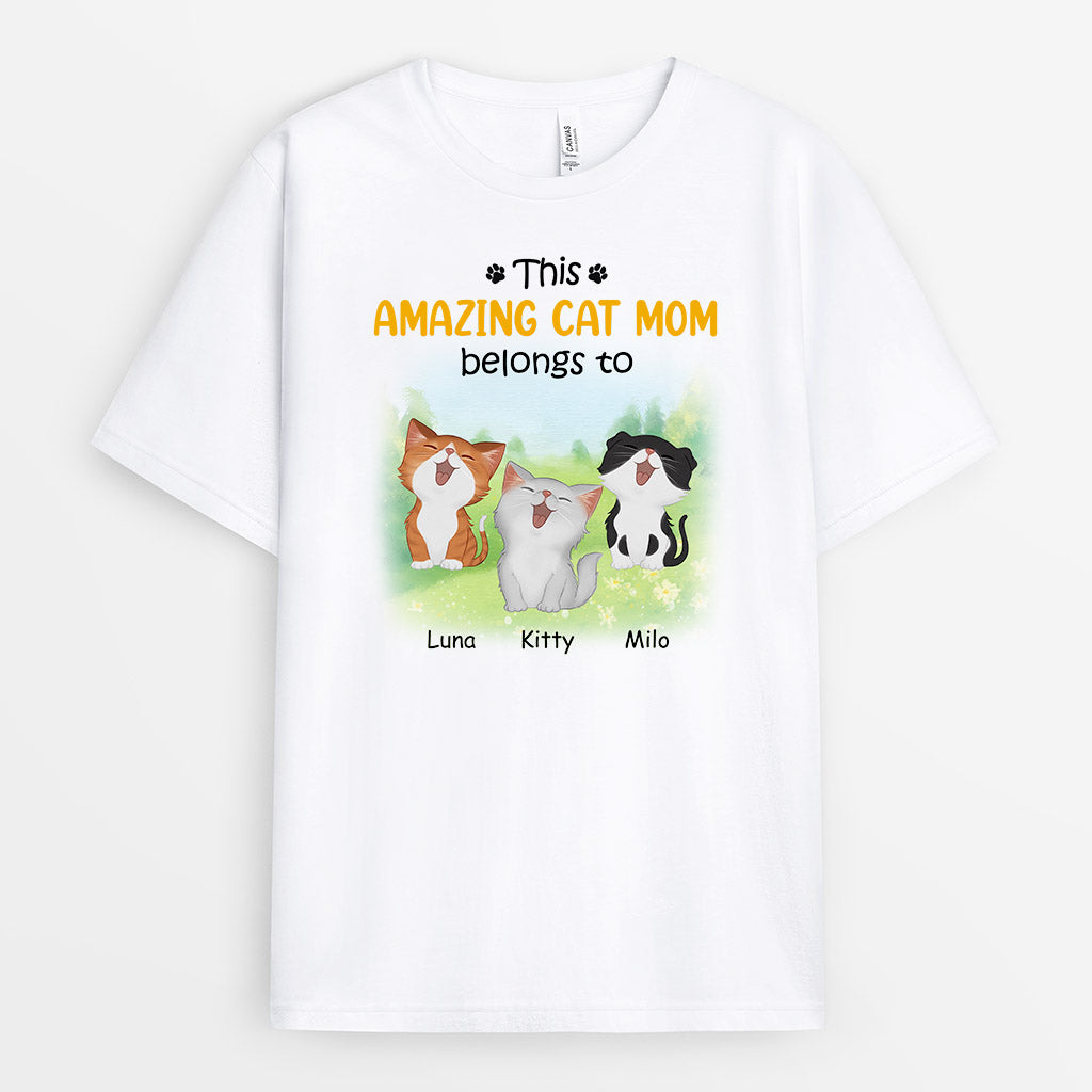 0932AUS1 Personalized T shirt Gifts Flower Cat Lovers_89929c34 2c44 4bab b182 a650fb1d7f05