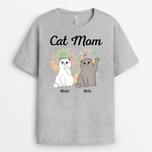 0953AUS1 Personalized T shirts Gifts Flowers Cat Lovers