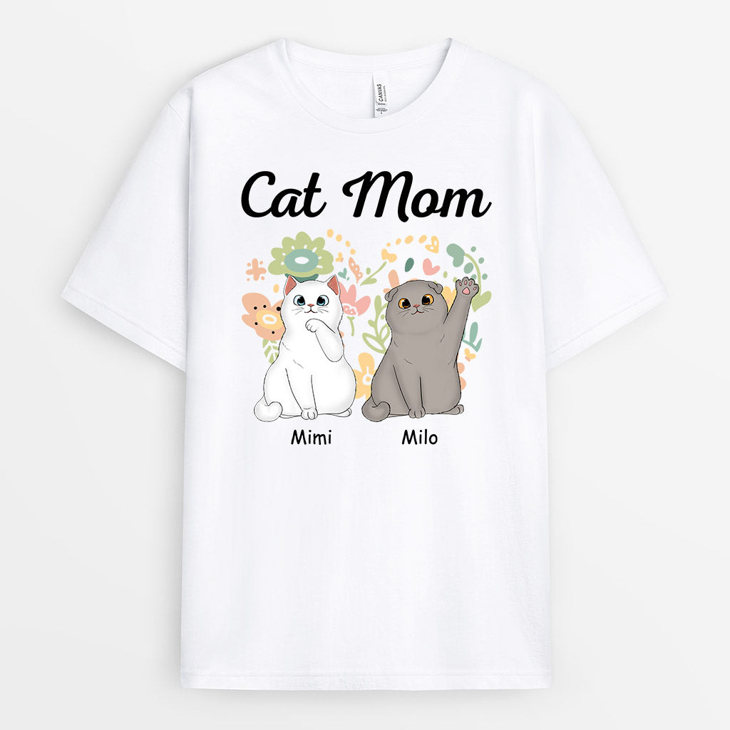 0953AUS2 Personalized T shirts Gifts Flowers Cat Lovers