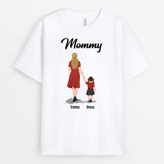 0957AUS1 Personalized T shirts Gifts Holding Hands Grandma Mom