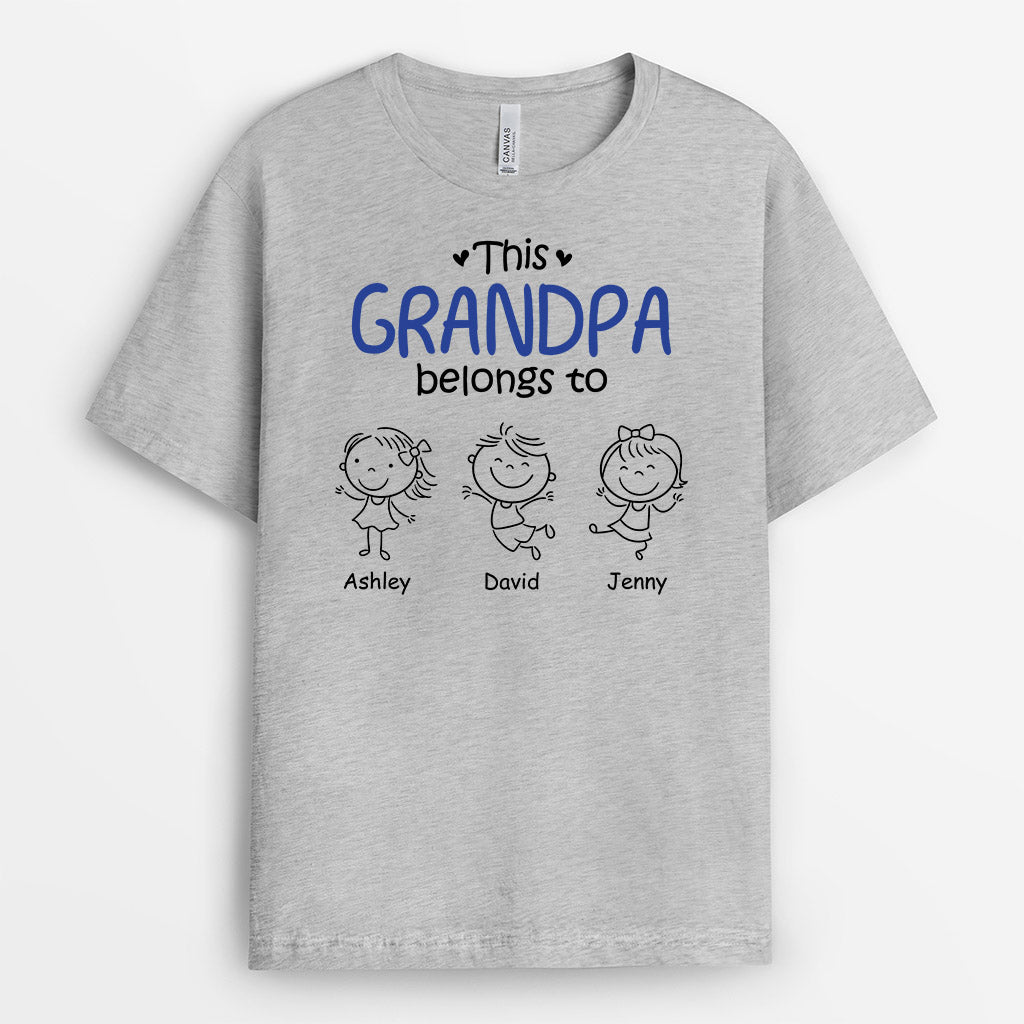 0959AUS2 Personalized T shirts Gifts Grandkids Grandpa Dad