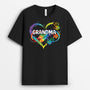 0965AUS2 Personalized T shirts Gifts Heart Hands Grandma Mom