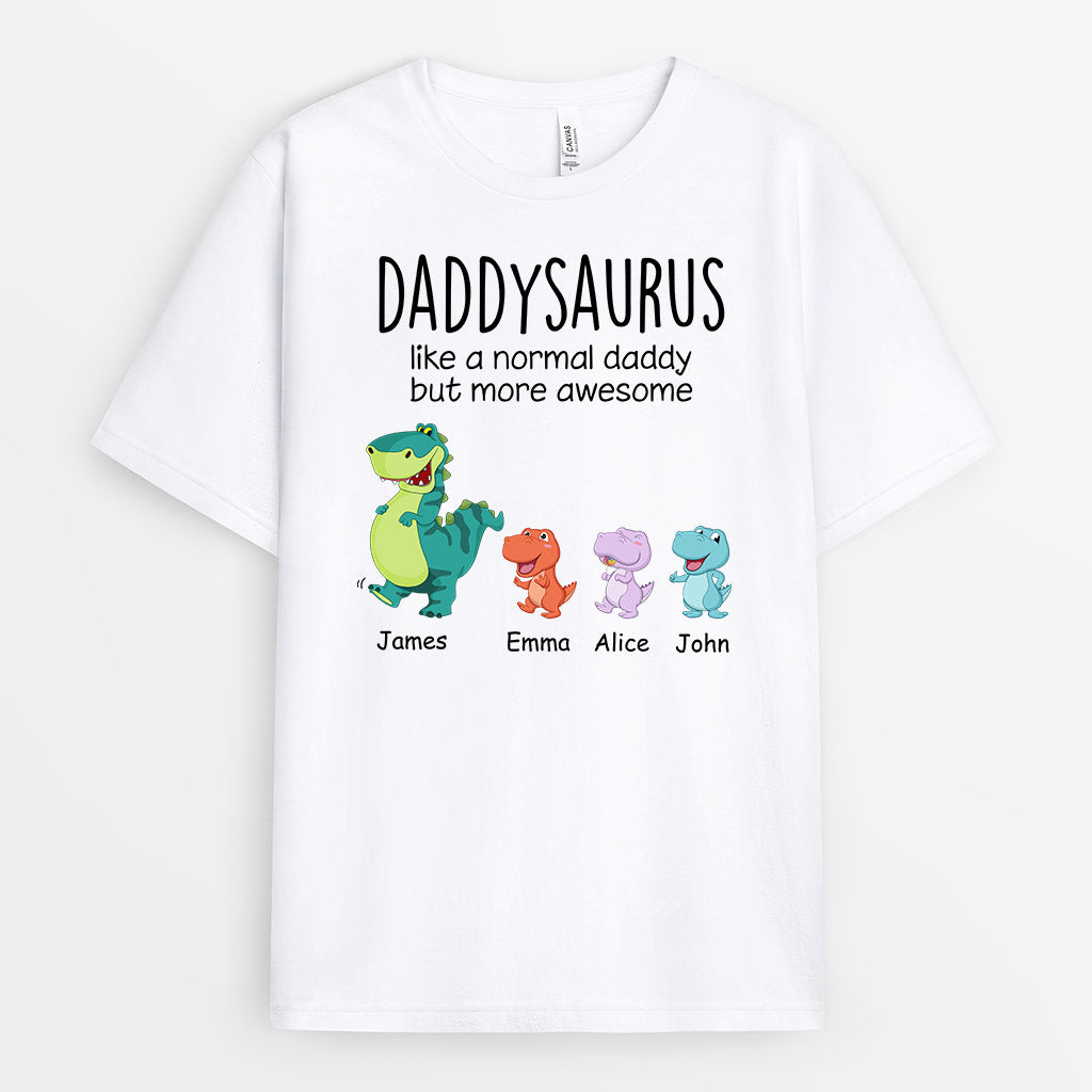 0967AUS1 Personalized T shirts Gifts Dinosaur Grandpa Dad