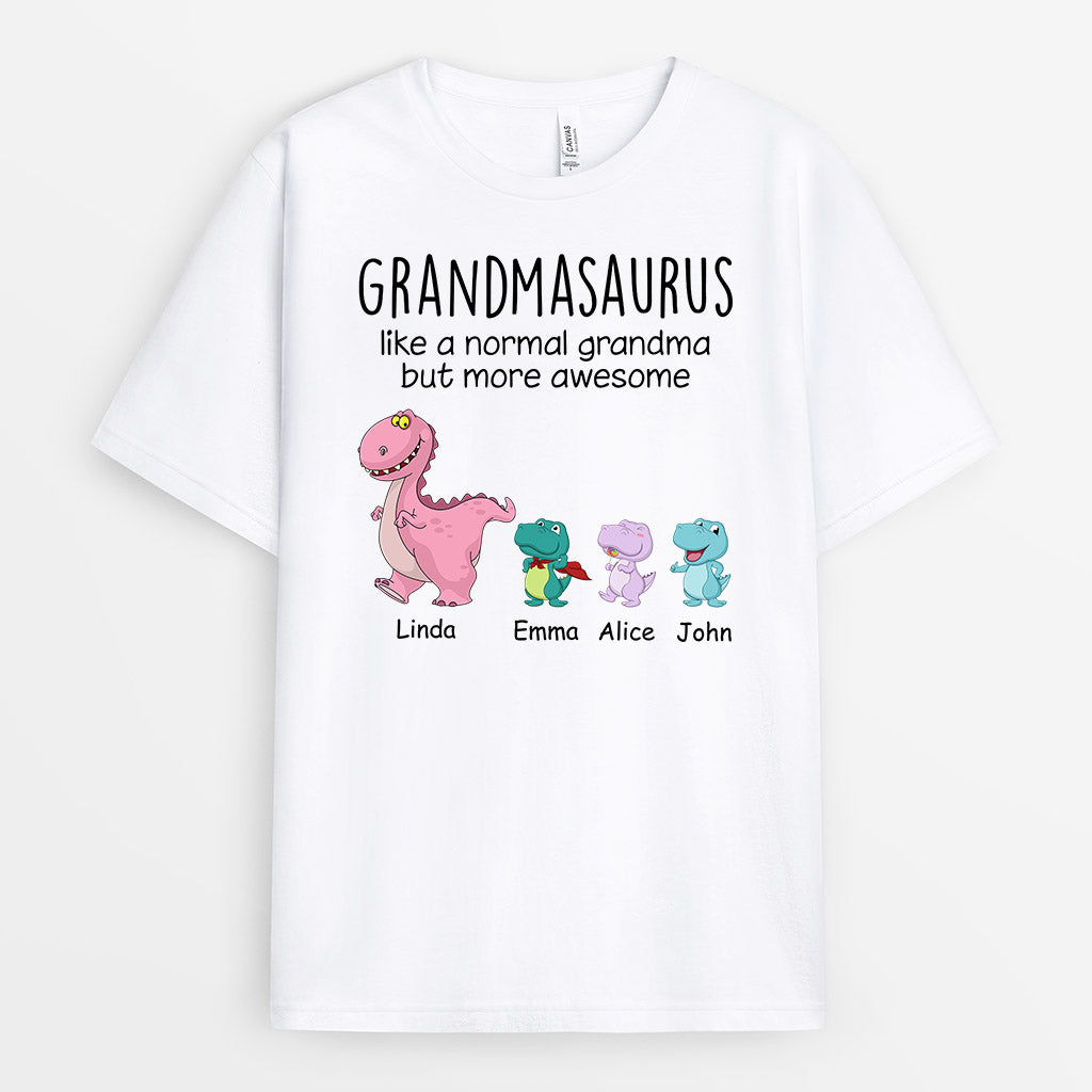 0967AUS2 Personalized T shirts Gifts Dinosaur Grandma Mom