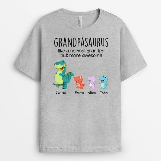 0967AUS2 Personalized T shirts Gifts Dinosaur Grandpa Dad