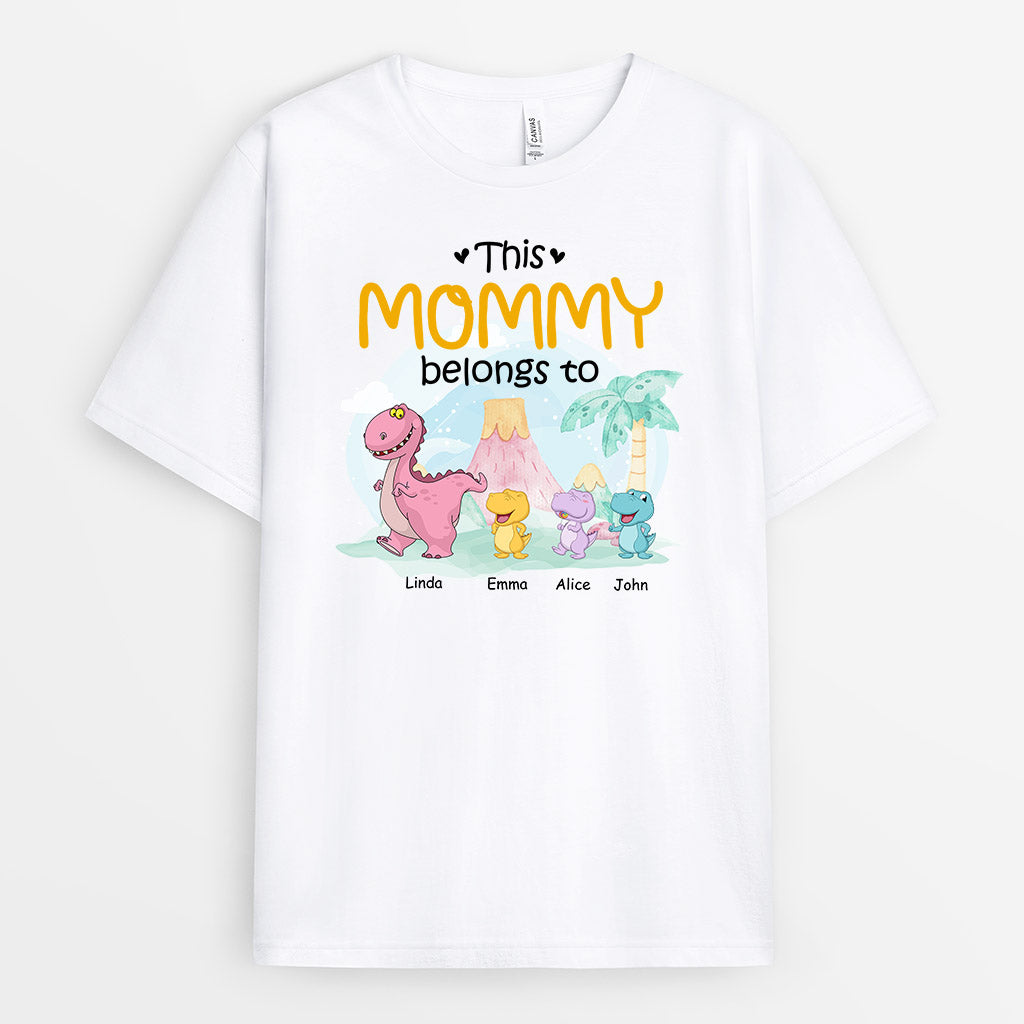 0972AUS1 Personalized T shirts Gifts Dinosaur Grandma Mom
