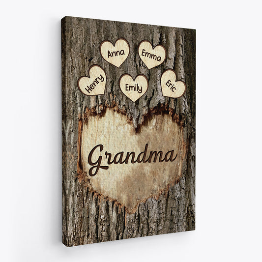 0973CUS2 Personalized Canvas Gifts Tree Inscription Grandma Mom